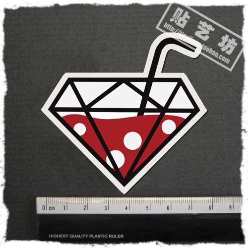 Graffiti Diamond Logo - USD 4.24 Diamond drink Tide brand stickers trend stickers logo