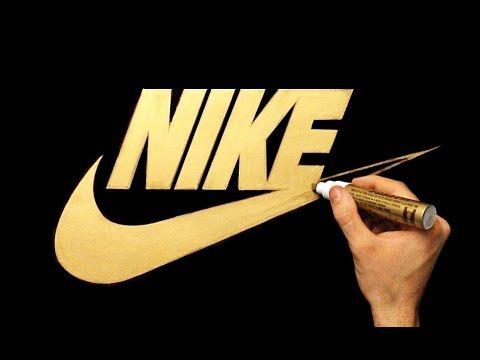 Gold Nike Logo - Satisfying Video - How To Draw Nike Logo With Gold Marker - YouTube