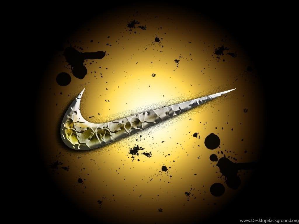Gold Black Wallpaper Nike Logo