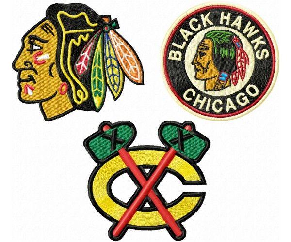 Chicago Blackhawks Logo - Chicago Blackhawks Logos Machine Embroidery Design for instant download