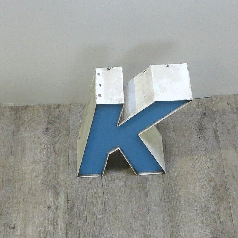 Blue and White Z Logo - Vintage Blue & White Decorative Letter K, 1970s for sale at Pamono