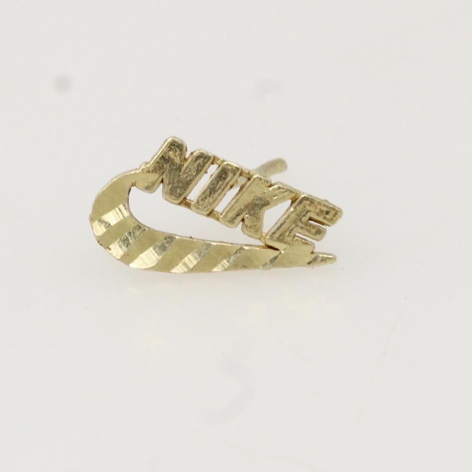 Gold Nike Logo - 10kt Gold 0.3g Nike Logo Single Earring | Property Room