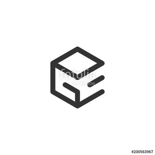 Box Letter Logo - GE letters, box GE logo shape