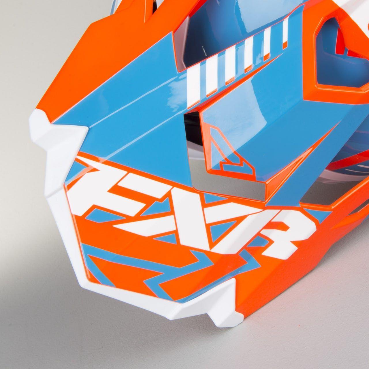 Blue White Orange Logo - FXR Boost Helmet Revo Orange-Blue-White (Now -51%) - XLmoto.co.uk