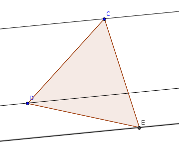 Three Parallel Lines Logo - euclidean geometry a equilateral triangle on three arbitrary