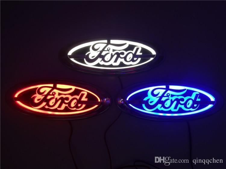 Red White Auto Logo - For Ford FOCUS 2 3 MONDEO Kuga New 5D Auto Logo Badge Lamp