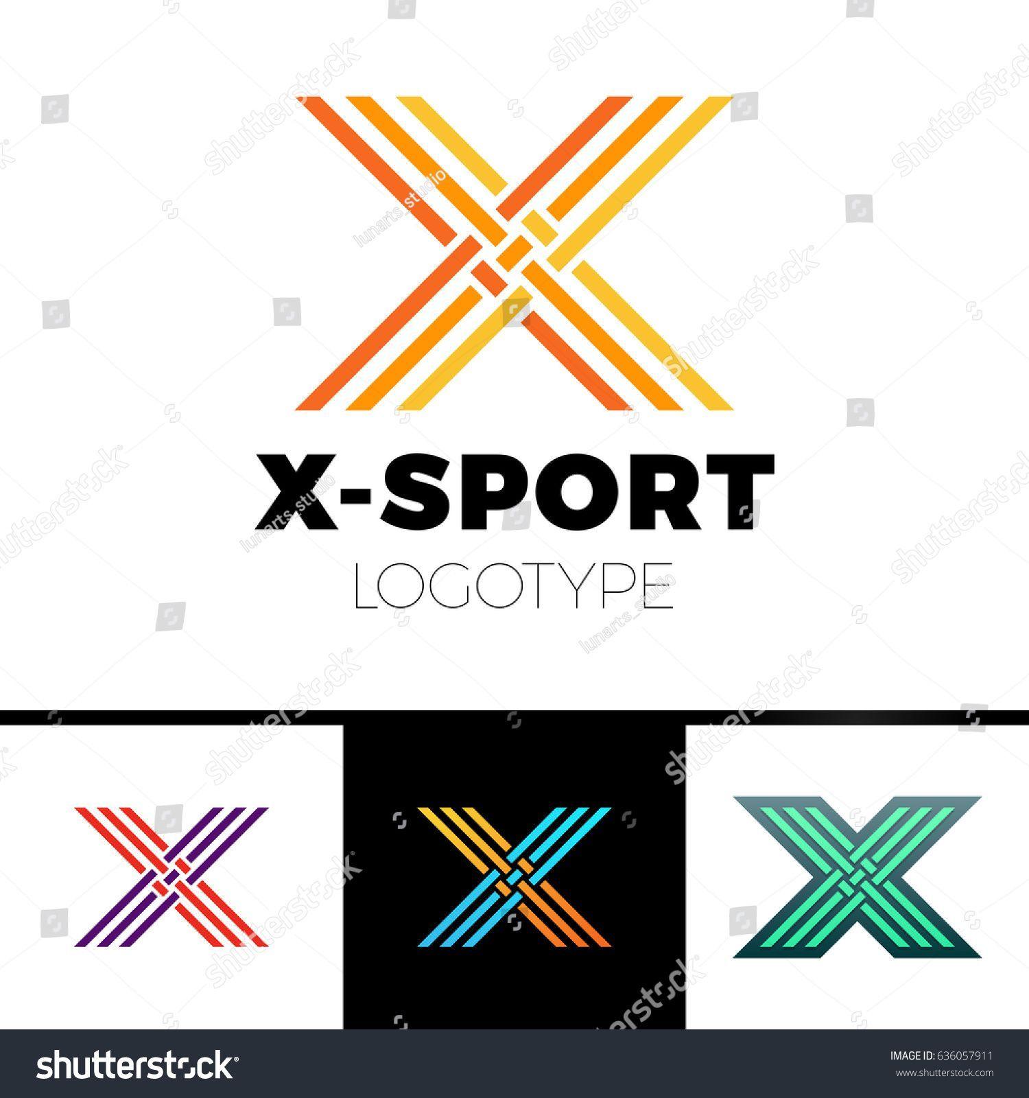Three Orange Logo - Linear letter X logo monogram. Simple sport logotype symbol. three ...