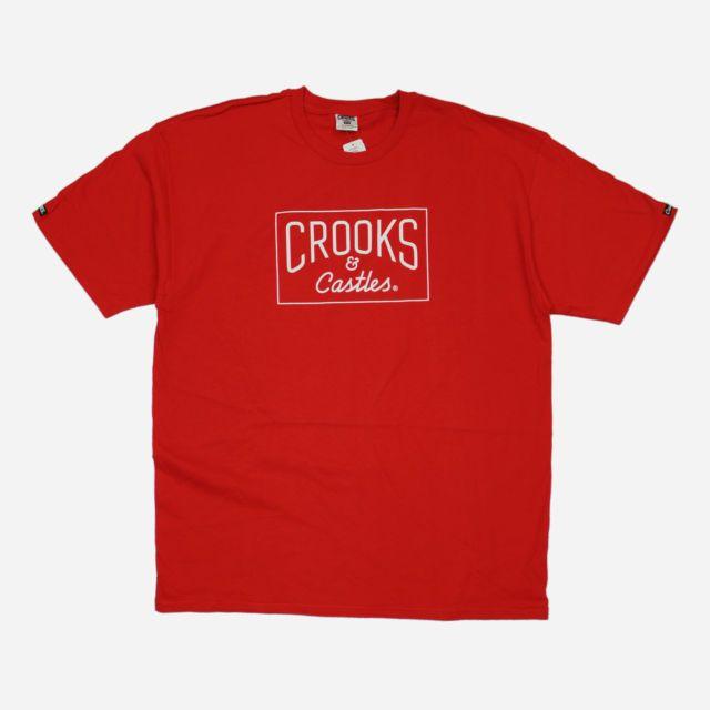 Red Crooks and Castles Logo - Crooks Castles Mens Core Logo Graphic Print T Shirt True Red Size XL