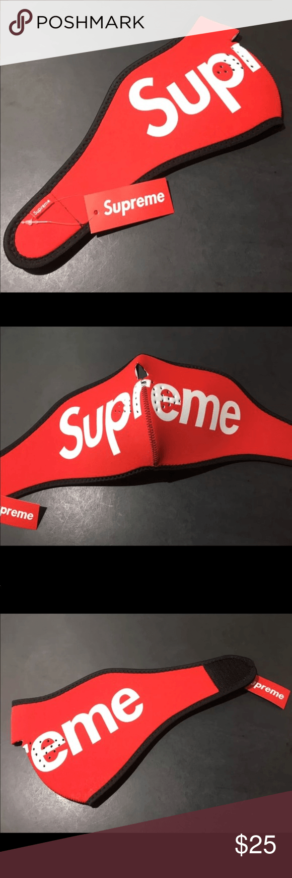 Most Popular Supreme Logo - Red Supreme X Neoprene Face mask SUPREME Neoprene Face ski Mask Buy