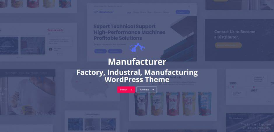 Blue Light Manufacturing Logo - Manufacturer, WordPress Heavy and Light Manufacturing Theme - Templified