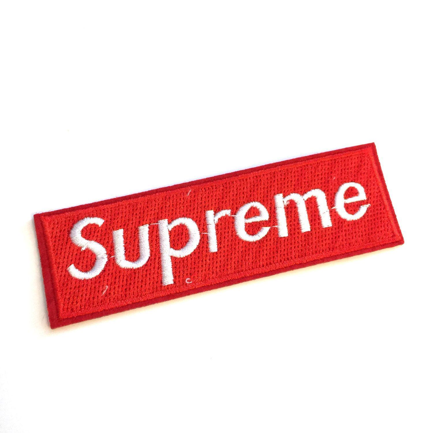 Supreme Apparel Logo - Red SUPREME Brand Logo Iron On Patches, New York Skate Style