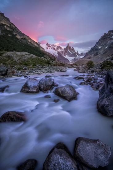 Pink and Blue Light Mountains Logo - Pink Sunset Light At Lago Torre (Patagonia) Lights Up The Mountains ...