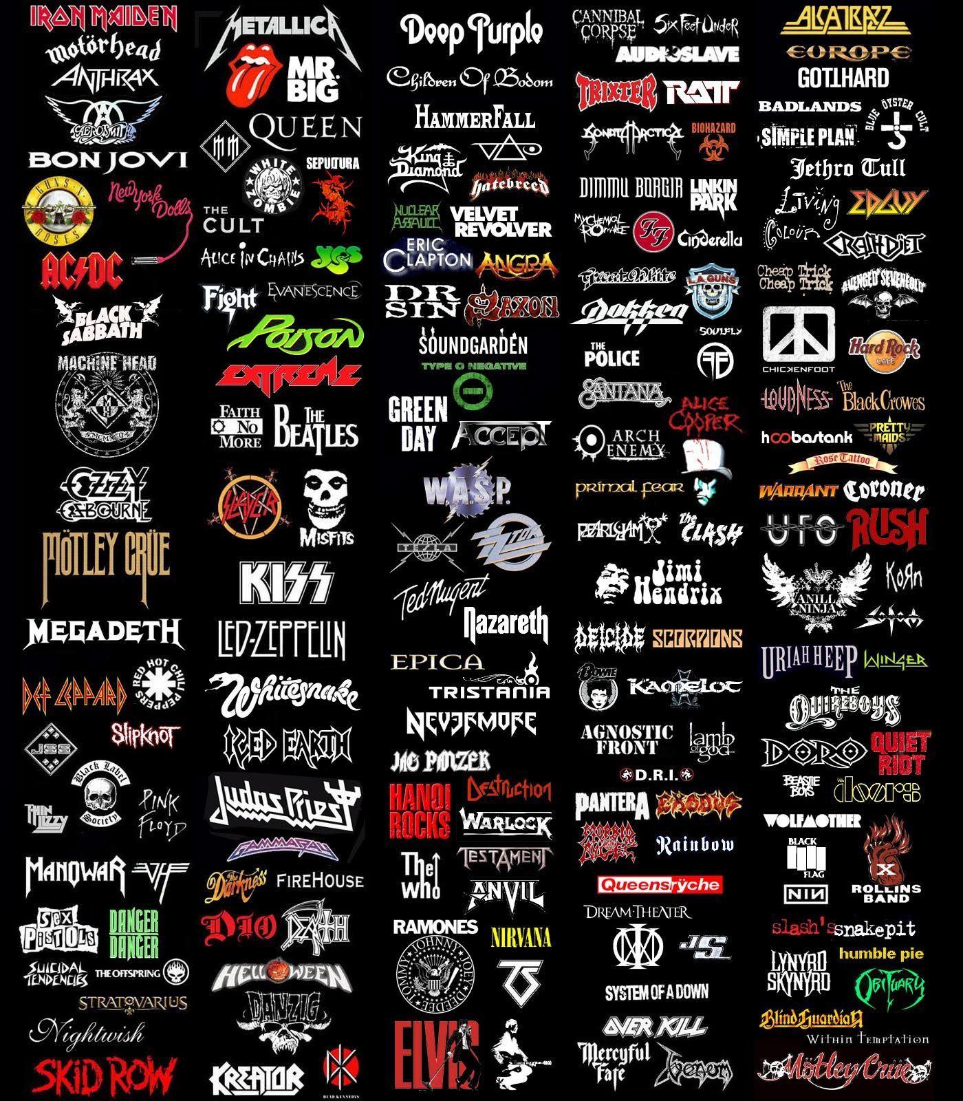 Rock and Roll Band Logo - so many band logos!. DESIGN: Inspiration. Music, Metallica, LED