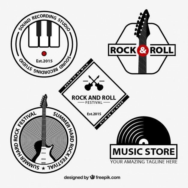 Rock and Roll Band Logo - Rock and roll logos collection Vector