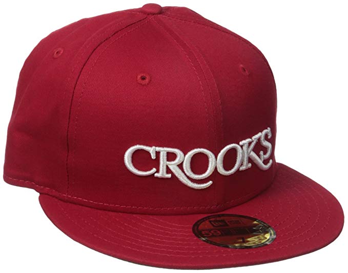 Red Crooks and Castles Logo - Crooks & Castles Men's Serif Fitted Cap, True Red, Seven