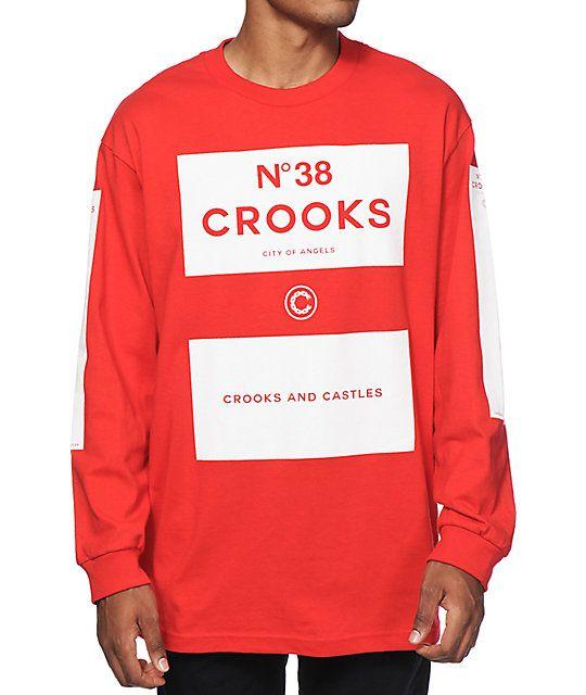 Red Crooks and Castles Logo - Crooks And Castles No 38 Long Sleeve T Shirt