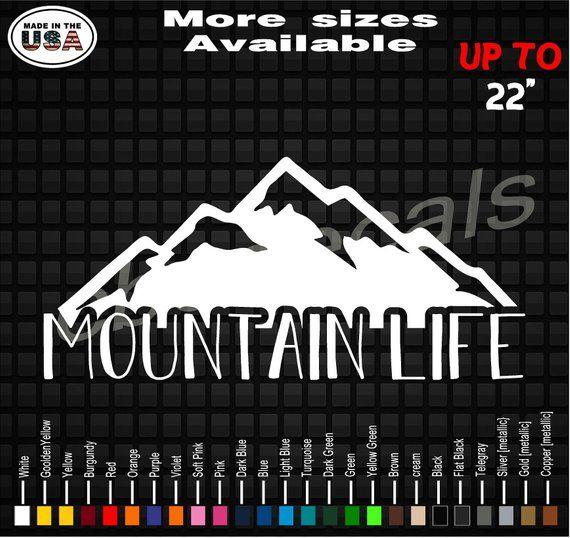 Pink and Blue Light Mountains Logo - Mountain Life Vinyl Decal Sticker Mountains Decals | Etsy