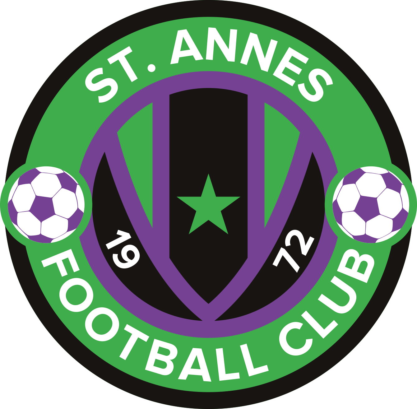 Purple and Green Football Logo - St. Annes Football Club