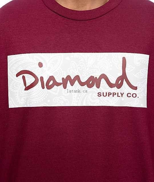 GE Box Logo - Diamond Supply Co Radiant Box Logo Burgundy T-Shirt New discounts ...