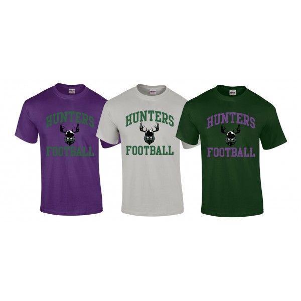 Purple and Green Football Logo - Dumfries Hunters - Hunters Football Logo T Shirt - My Custom ...
