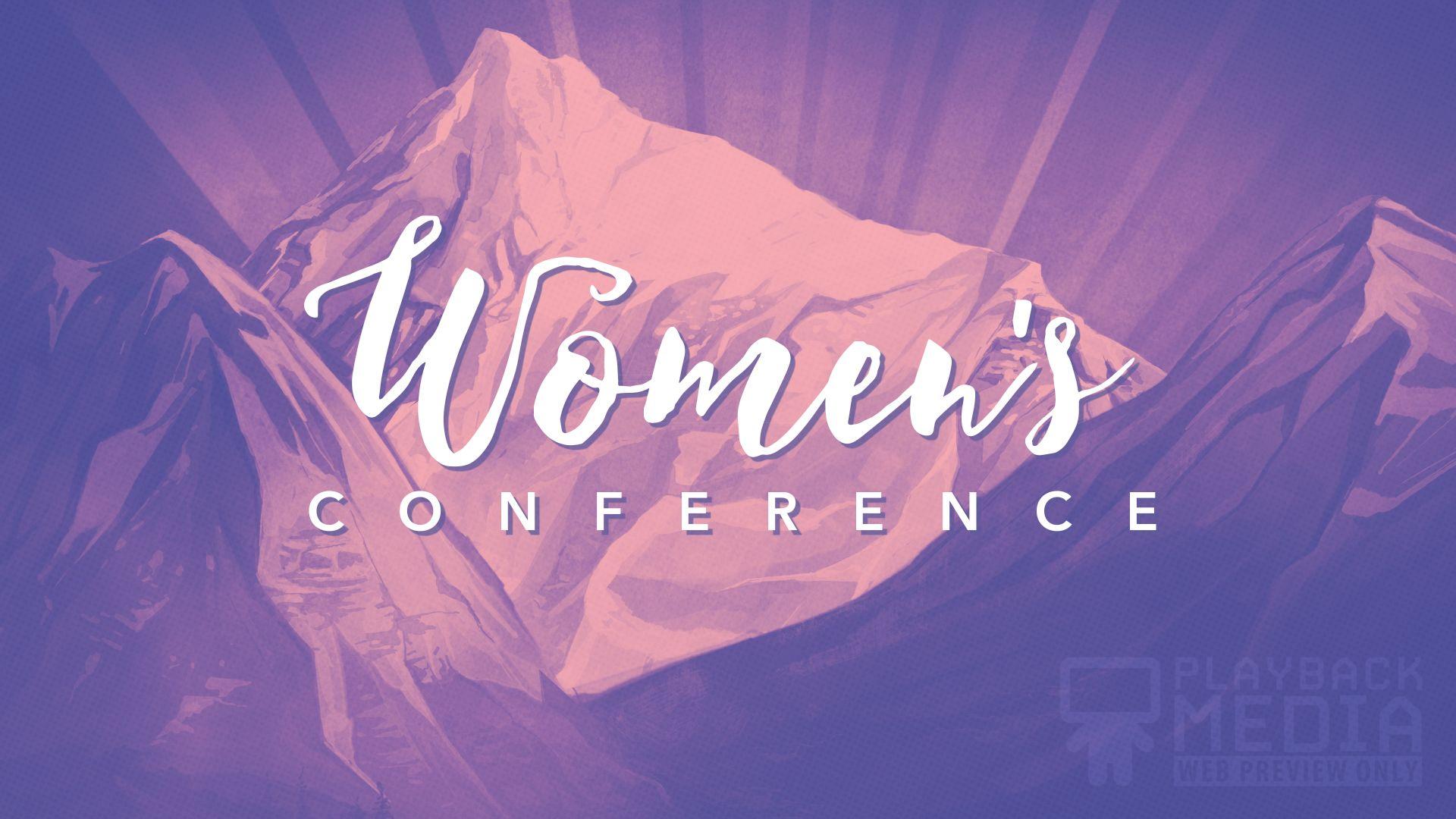 Pink and Blue Light Mountains Logo - Mountain Range Women's Conference Still
