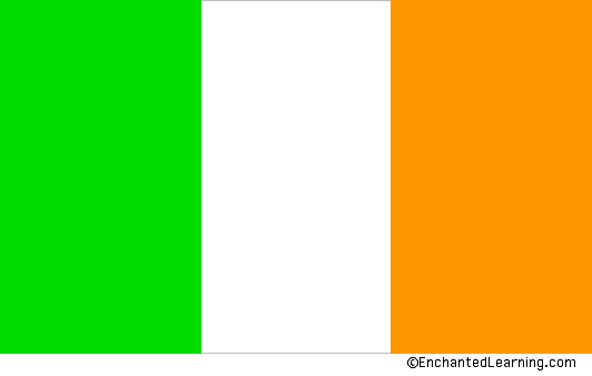 Orange and White Green Flag Logo - Ireland's Flag - EnchantedLearning.com