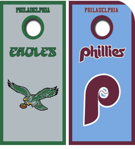 Old School Phillies Logo - eagles cornhole, phillies cornhole, philadelphia cornhole | The ...