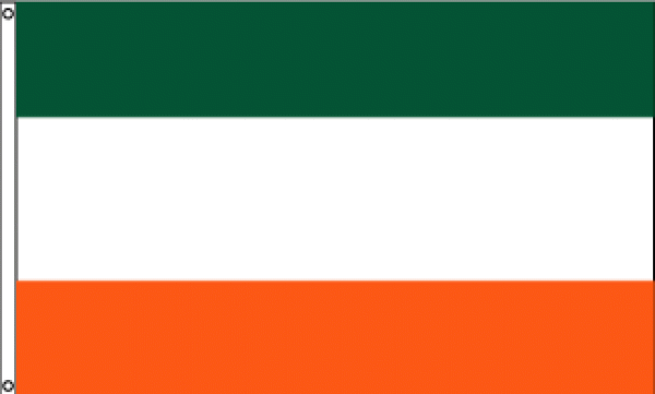 Orange and White Green Flag Logo - Message Flags | Flagpoles Etc.