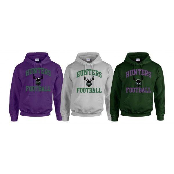 Purple and Green Football Logo - Dumfries Hunters - Hunters Football Logo Hoodie - My Custom Teamwear ...