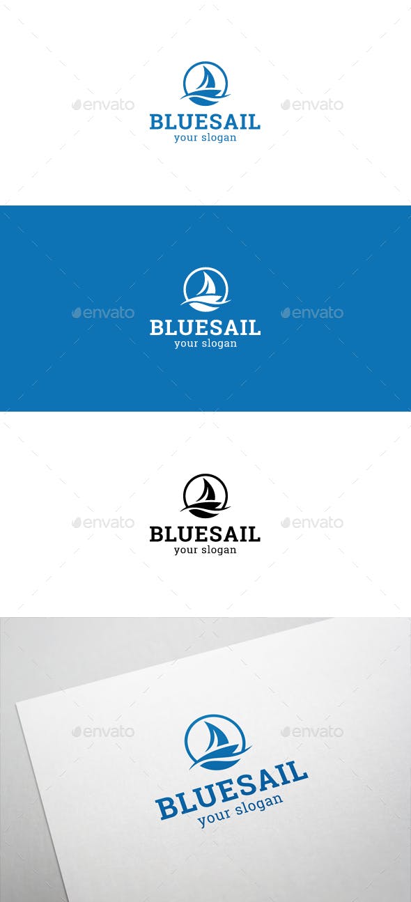 Blue Sail Logo - Blue Sail Logo by flatos | GraphicRiver