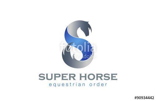 Horse Ribbon Logo - Horse Twisted Ribbon as S letter Logo design Elegant vector