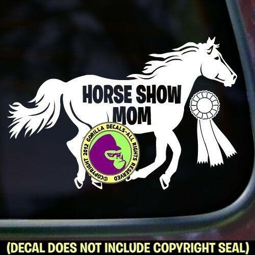 Horse Ribbon Logo - Horse Show Mom Ribbon Equine Rider Car Window Sign Vinyl