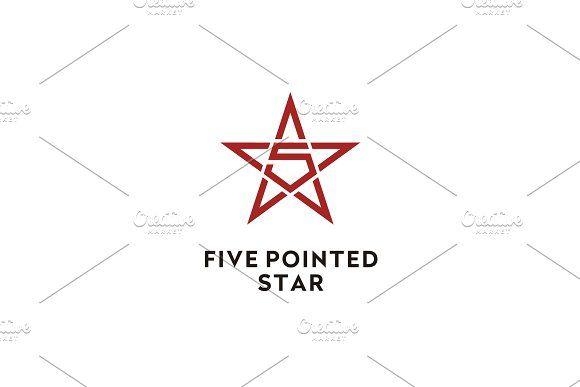 Five Triangle Logo - Five Pointed Star logo design Logo Templates Creative Market