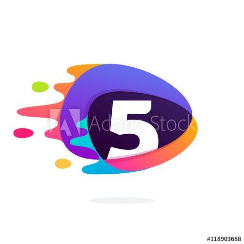 Five Triangle Logo - Number five logo in triangle intersection icon this stock