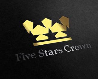 Five Triangle Logo - Five Stars Crown Designed