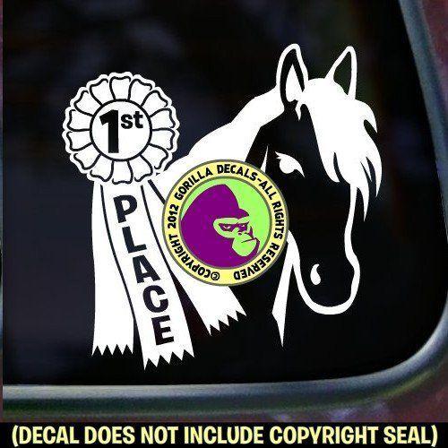 Horse Ribbon Logo - 1st Place Ribbon Horse Show Vinyl Decal Sticker A: Handmade