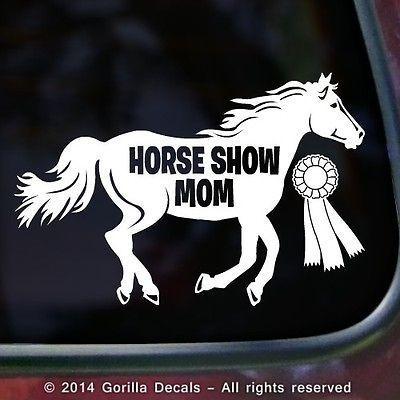 Horse Ribbon Logo - HORSE SHOW MOM Vinyl Decal Sticker Ribbon Equine Rider Car Window ...