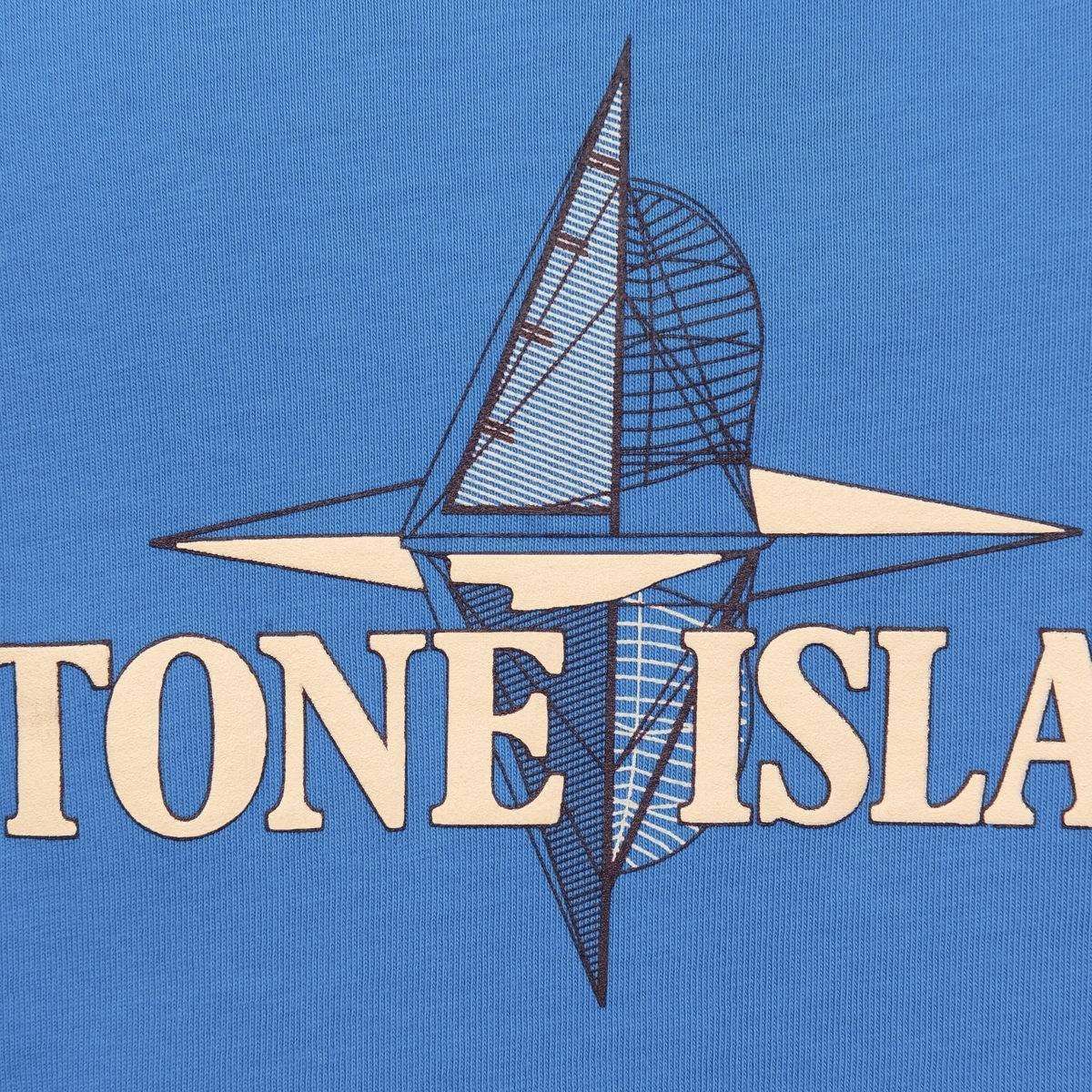Blue Sail Logo - Stone Island Blue Sailing Boat Logo Top