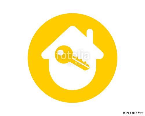 Yellow Circle Logo - yellow circle yellow key house silhouette image vector icon logo ...