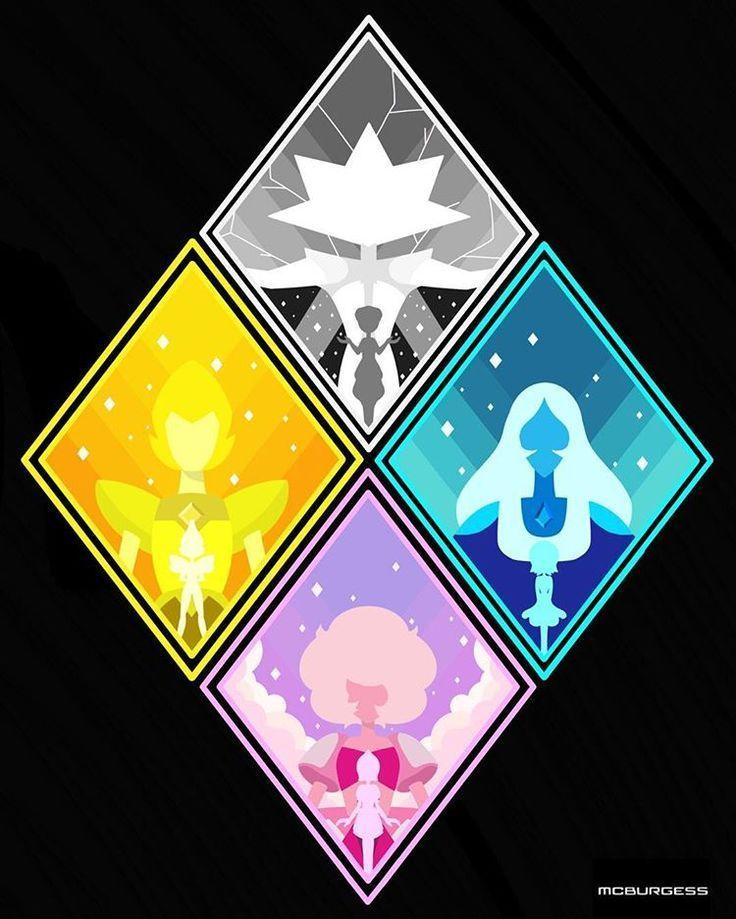 Steven Universe Diamonds Logo - diamond white pink blue yellow crystal gems steven universe fan art