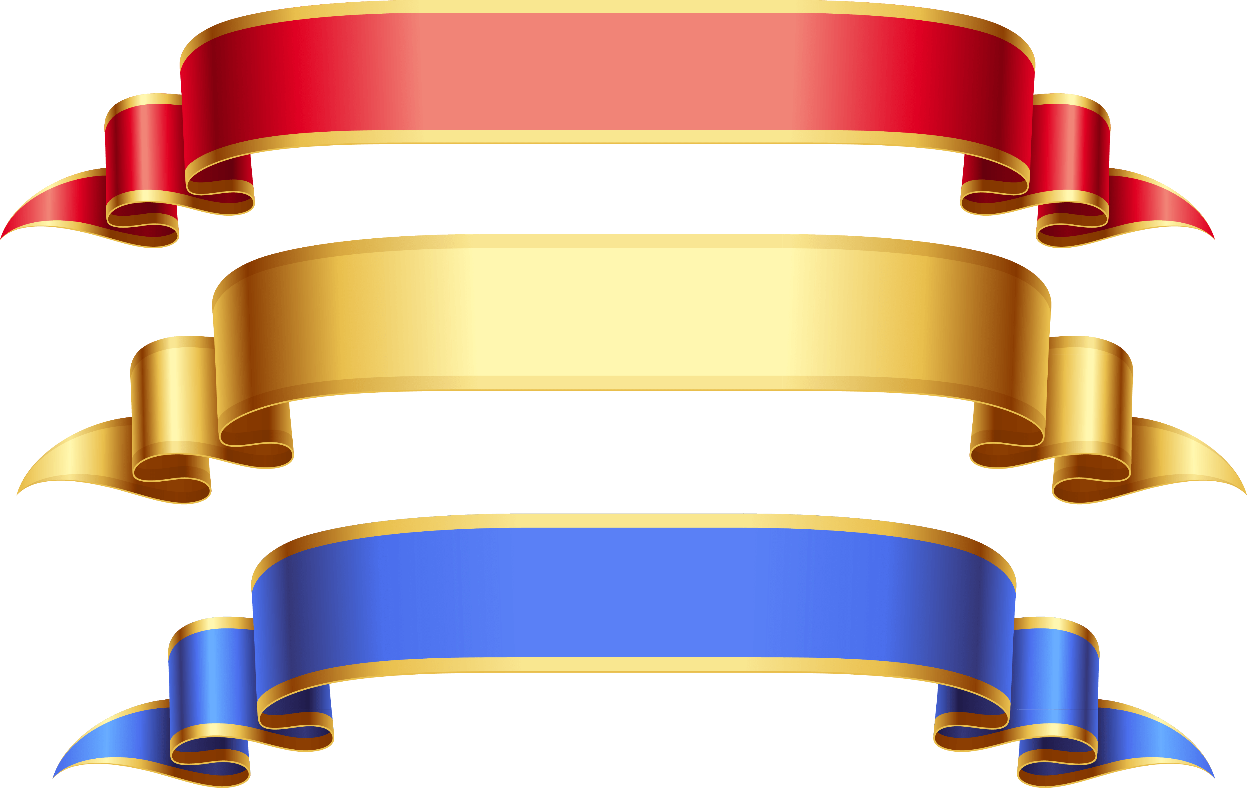 Red and Gold Ribbon Logo - Red gold blue ribbon banner png Icon and PNG Background
