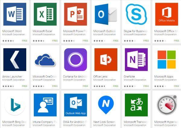 Microsoft Apps Logo - List of Microsoft Apps available for Android