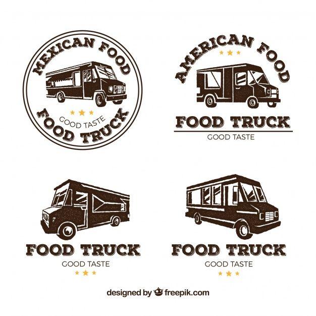 Food Truck Logo - Food truck logos with retro style Vector | Free Download
