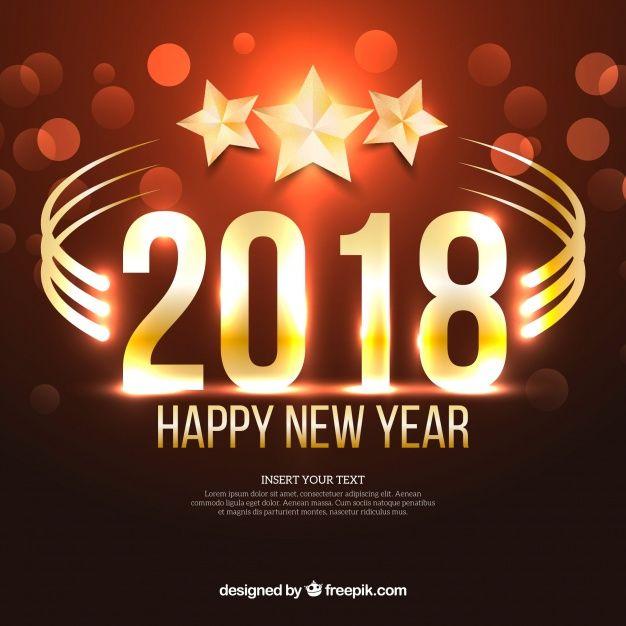New Year 2018 Logo - New year 2018 background with stars Vector