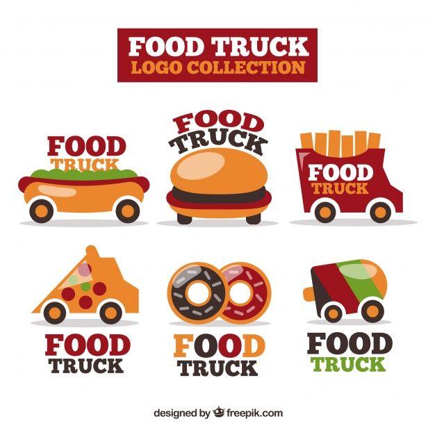 Food Truck Logo - Colorful pack of fun food truck logos. Stock Image Page