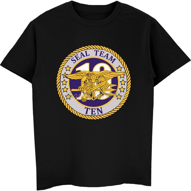 Cool Seal Logo - New Navy Seals Team 10 Seal Logo T Shirt Men'S Casual Cotton ...