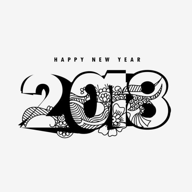 New Year 2018 Logo - Happy New Year 2018 Design With Floral Decoration, New Vector