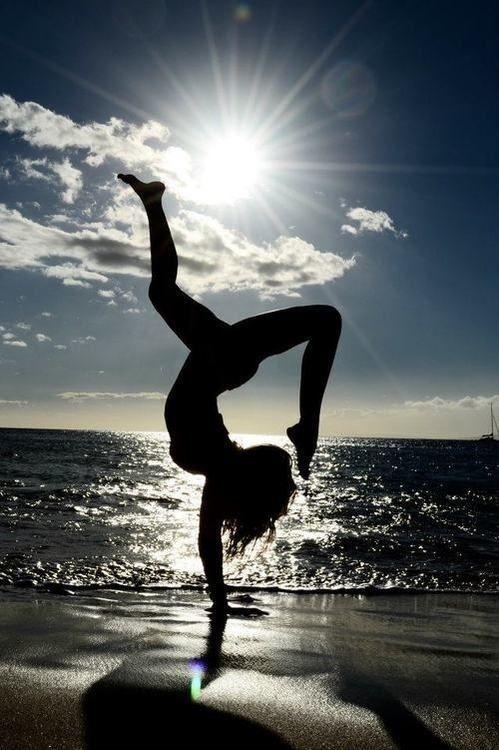 Hanstand Sunset Google Logo - Gymnast. Sunset. Beach. | dangerous sunset chaser | Yoga, Fitness ...