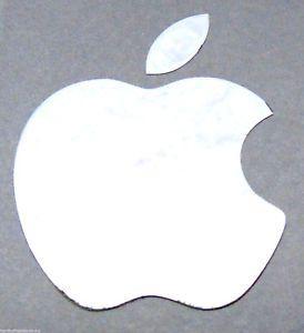 Apple iPad Logo - 1x Silver Apple Mobile Phone Logo Decal for iPhone + Mac + Ipad ...