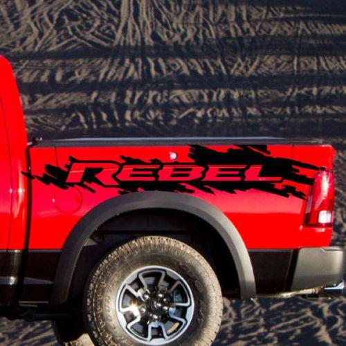 Camo Ram Truck Logo - Product: Dodge Ram Rebel Grunge Splash Logo Truck Vinyl Decal